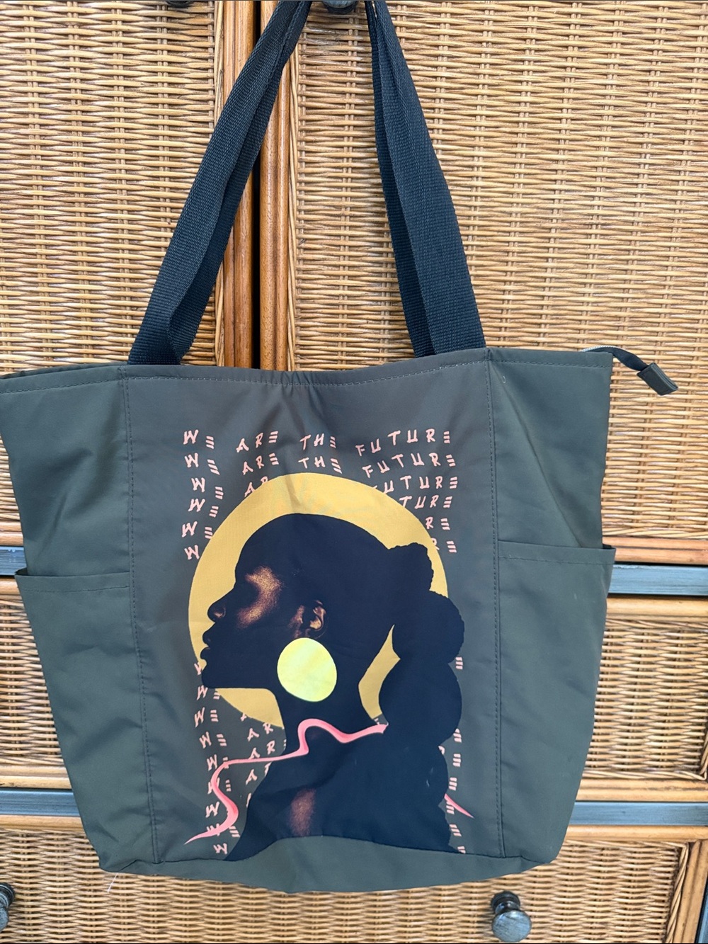African American Woman on Green Tote designed by Blu BlackBoyBe for Target